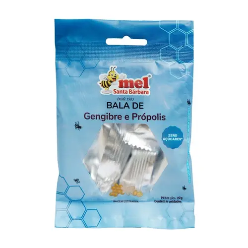 BALA SANTA BARBARA PROPOLIS E GENGIBRE ZERO ACUCAR 22GR