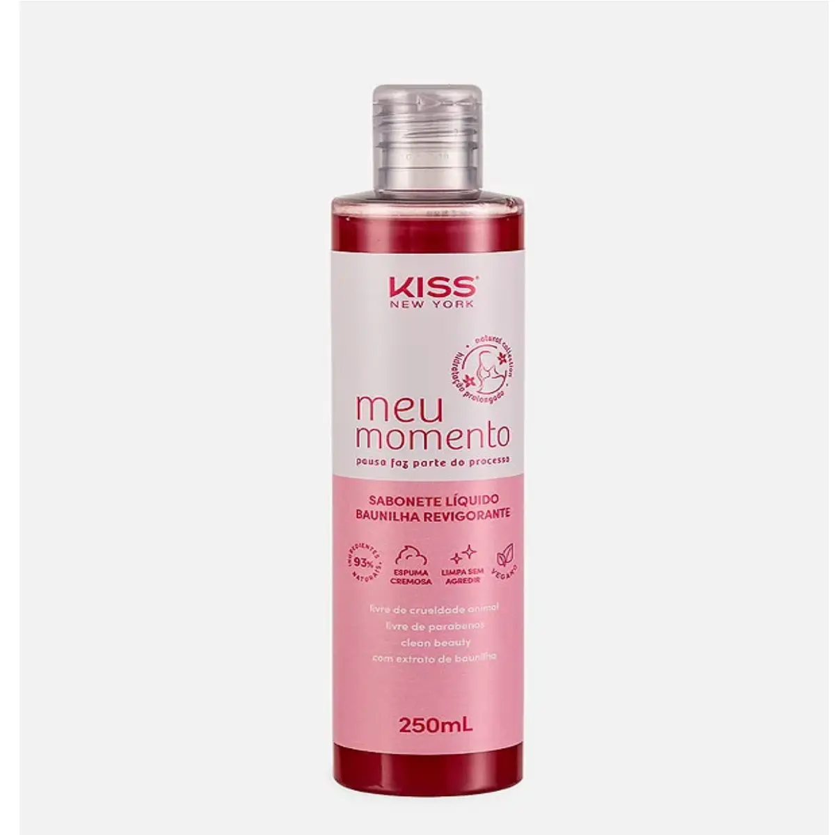 SABONETE LIQUIDO MEU MOMENTO KISS NY BAUNILHA REVIGORANTE 250ML
