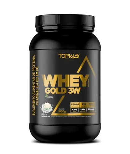 WHEY PROTEIN GOLD 3W TOPWAY DOCE DE LEITE EM PO 900GR