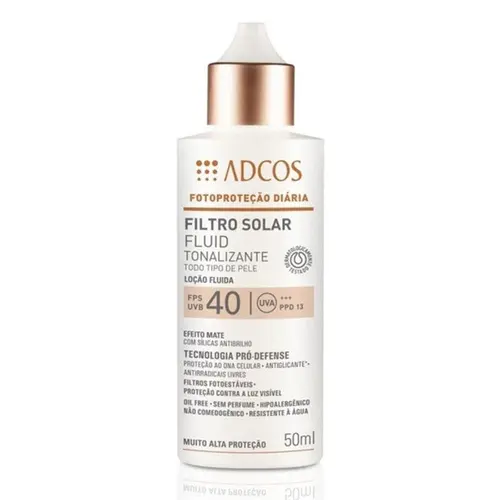PROTETOR SOLAR ADCOS FLUIDO TONALIZANTE NUDE FPS40 40ML