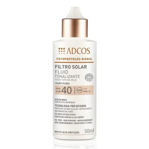 PROTETOR SOLAR ADCOS FLUIDO TONALIZANTE NUDE FPS40 40ML