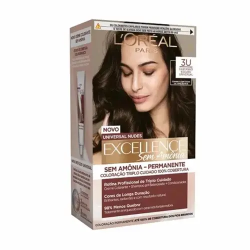 TINTURA IMEDIA EXCELLENCE SEM AMONIA 3U CASTANHO ESCURO UNIVERSAL