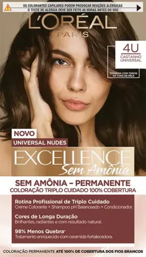 TINTURA IMEDIA EXCELLENCE SEM AMONIA 4U CASTANHO UNIVERSAL