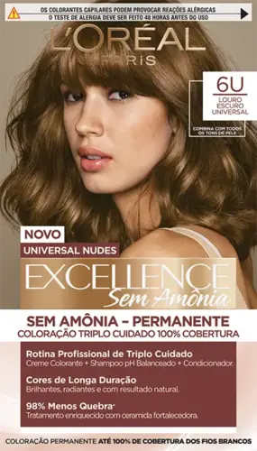 TINTURA IMEDIA EXCELLENCE SEM AMONIA 6U LOURO ESCURO UNIVERSAL