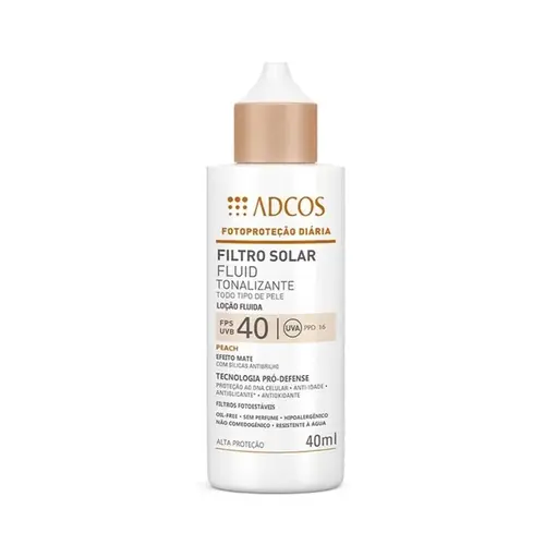 PROTETOR SOLAR ADCOS FLUID TONALIZANTE PEACH FPS40 40ML