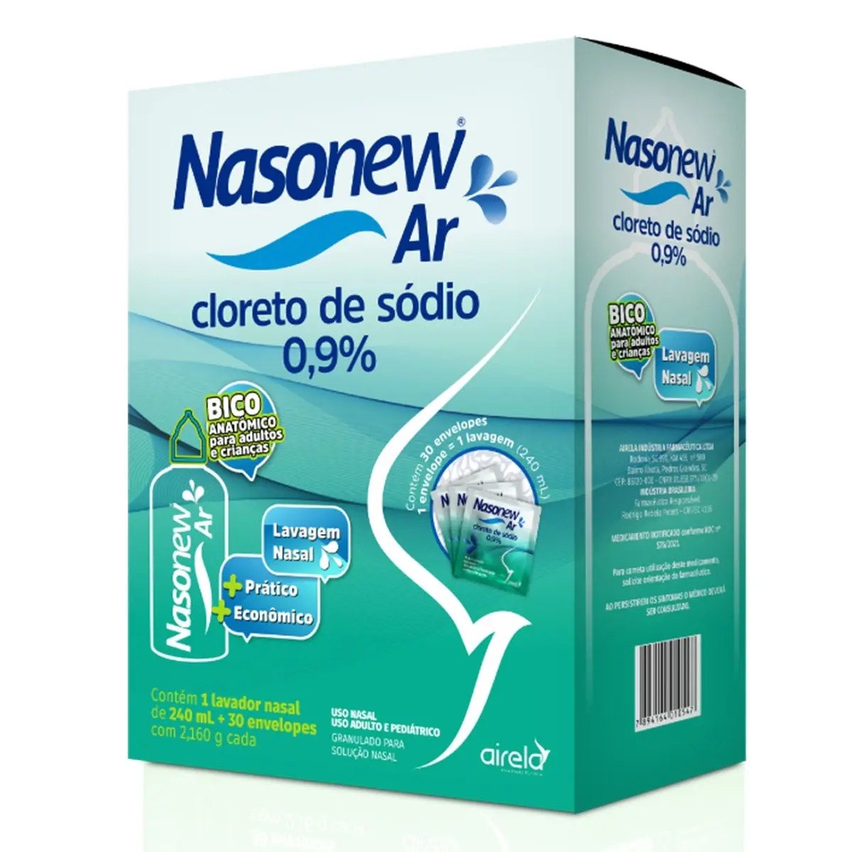 NASONEW AR LAVADOR NASAL 240ML + 30 ENVELOPES SODIO CLORETO