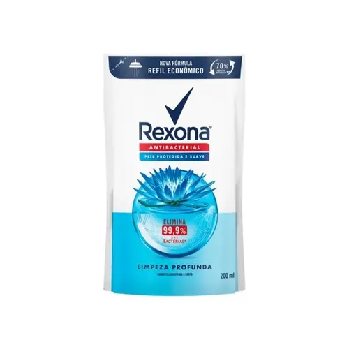 REFIL SABONETE LIQUIDO REXONA ANTIBACTERIAL LIMPEZA PROFUNDA 200ML