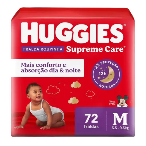 FRALDA HUGGIES PROTECAO ACOLCHOADA PANTS M 72 UNIDADES