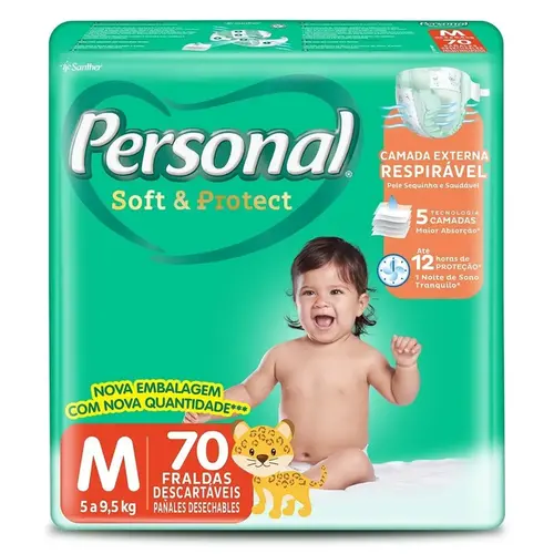 FRALDA PERSONAL BABY M LEVE 70 PAGUE 67 UNIDADES