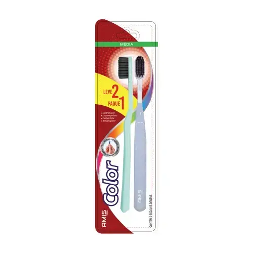 ESCOVA DENTAL AMIS TECH COLOR MEDIA LEVE 2 PAGUE 1 (COD:EL-139A)
