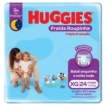 FRALDA HUGGIES RAPIDA ABSORCAO ROUPINHA MEGA TAMANHO XG 24 UNIDADES