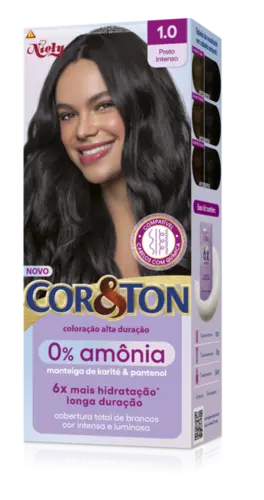 TINTURA COR&TON 1.0 SEM AMONIA PRETO INTENSO