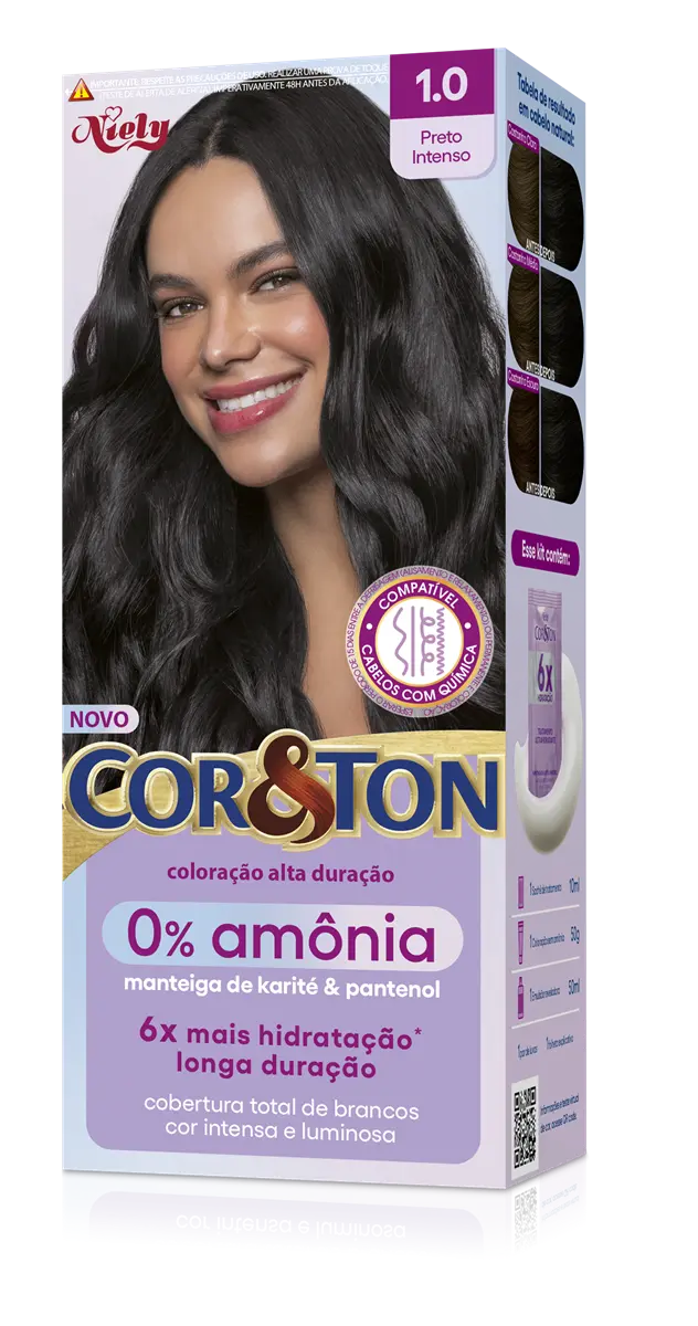 TINTURA COR&TON 1.0 SEM AMONIA PRETO INTENSO