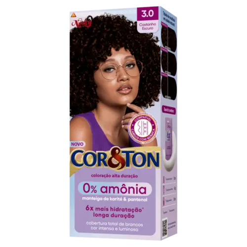 TINTURA COR&TON 3.0 SEM AMONIA CASTANHO ESCURO