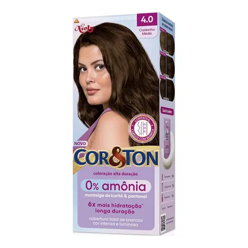 TINTURA COR&TON 4.0 SEM AMONIA CASTANHO MEDIO
