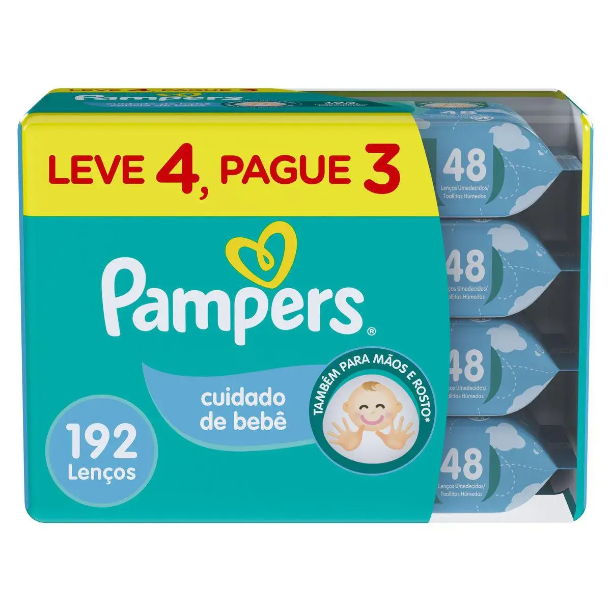 LENCOS UMEDECIDOS PAMPERS CUIDADO DE BEBE PACK 192 UNIDADES