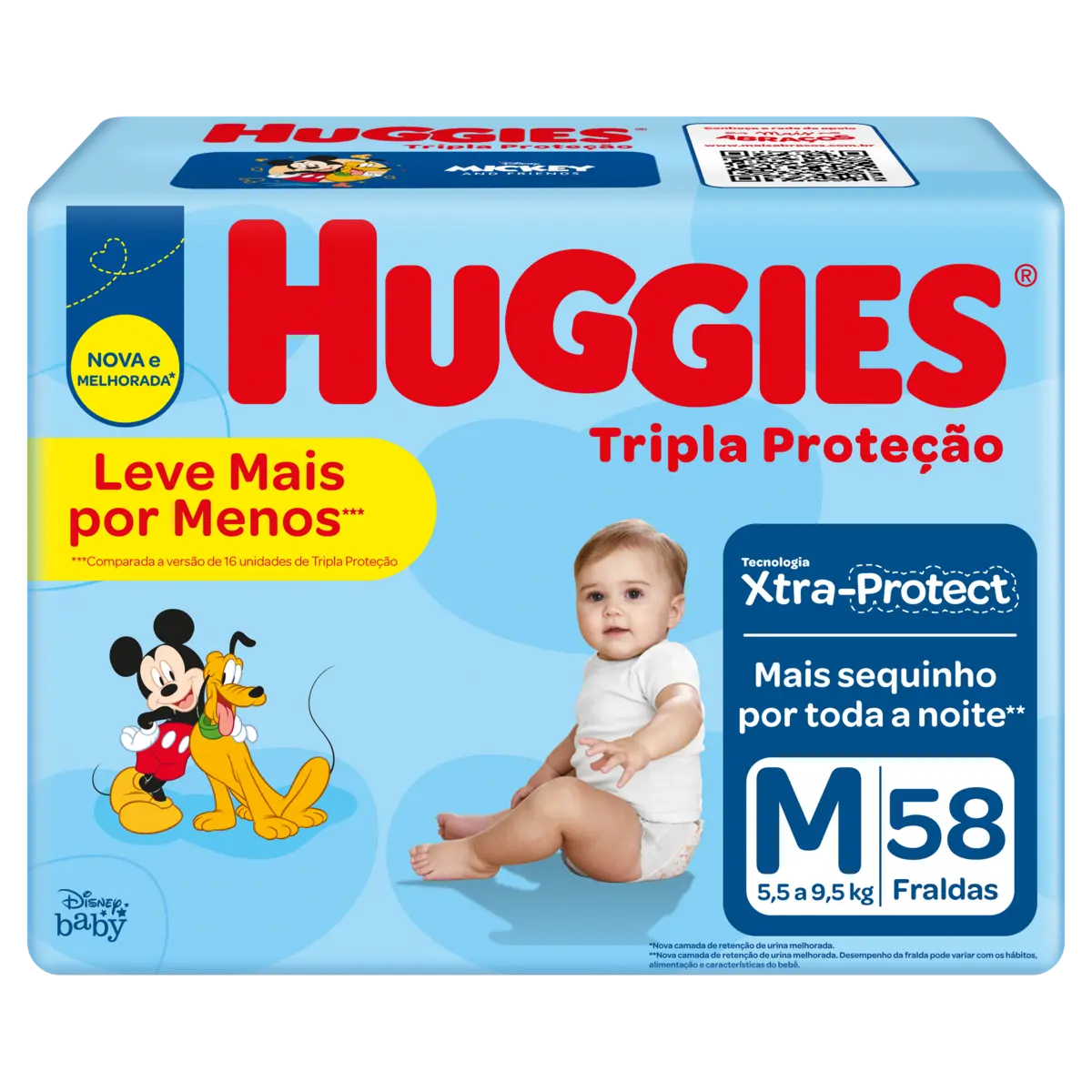 FRALDA HUGGIES TRIPLA PROTECAO TAMANHO M 58 UNIDADES