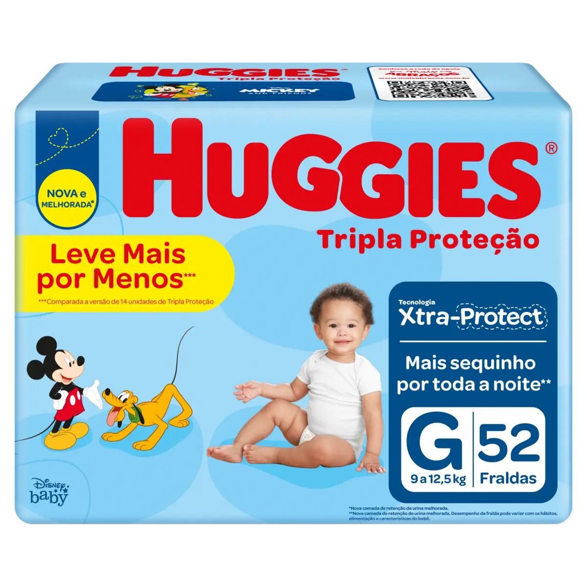 FRALDA HUGGIES TRIPLA PROTECAO TAMANHO G 52 UNIDADES