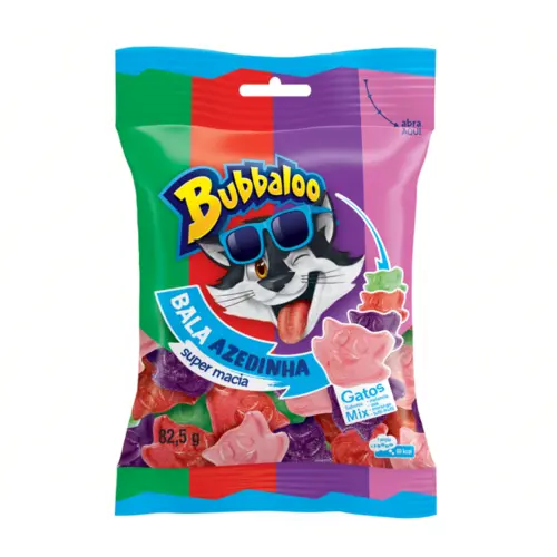 BALA BUBBALOO MIX AZEDINHA 82,5GR