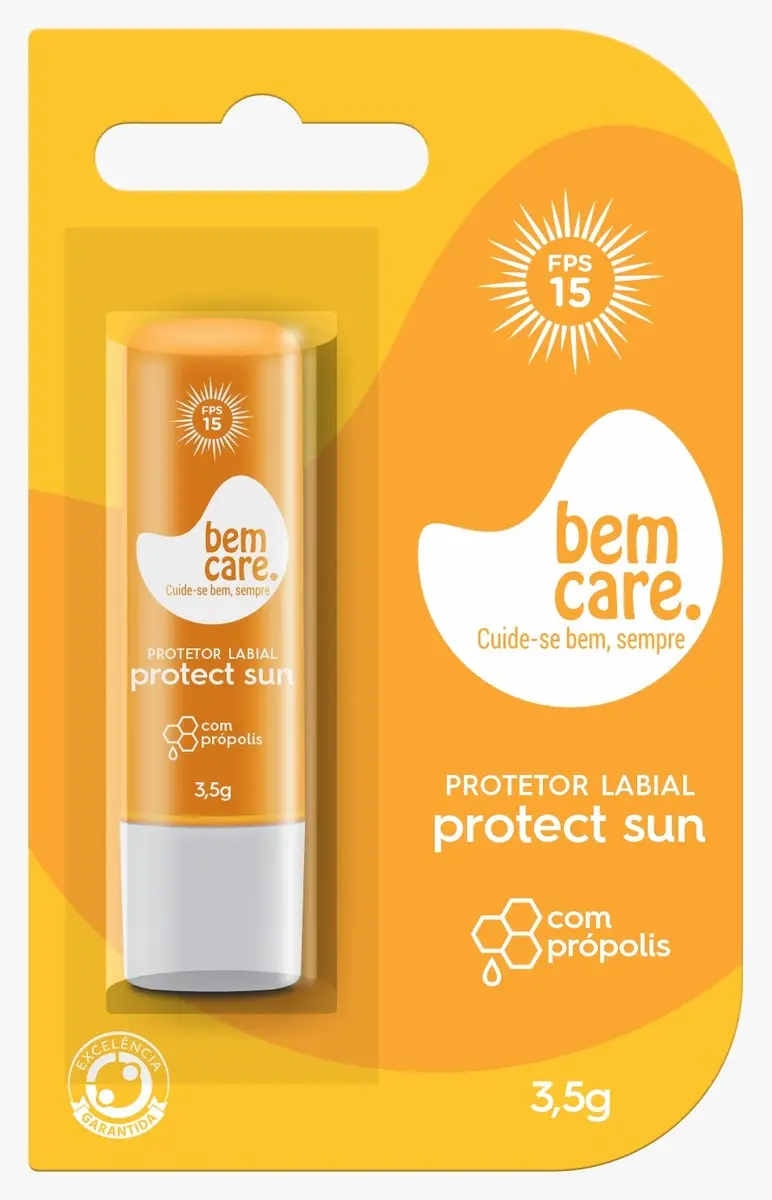 PROTETOR LABIAL BEM CARE FPS15 PROTECT SUN