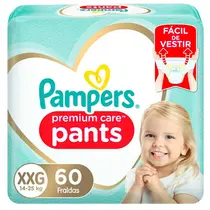 FRALDA PAMPERS PREMIUM CARE PANTS TAMANHO XXG 60 UNIDADES