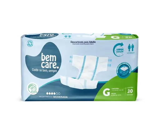 FRALDA BEM CARE GERIAT TAMANHO G 30 UNIDADES