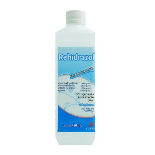 REHIDRAZOL SOLUCAO ORAL 450ML SABOR NATURAL SODIO CLORETO + POTASSIO CITRATO + SODIO CITRATO + GLICOSE
