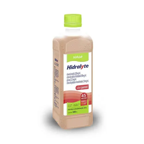 HIDRALYTE 45 NATULAB SABOR GUARANA 500ML SODIO CLORETO + POTASSIO CITRATO + SODIO CITRATO + GLICOSE