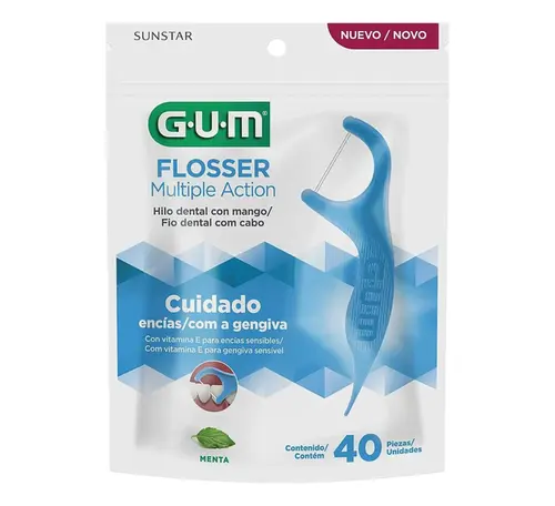 FIO DENTAL COM CABO GUM FLOSSER 40 UNIDADES