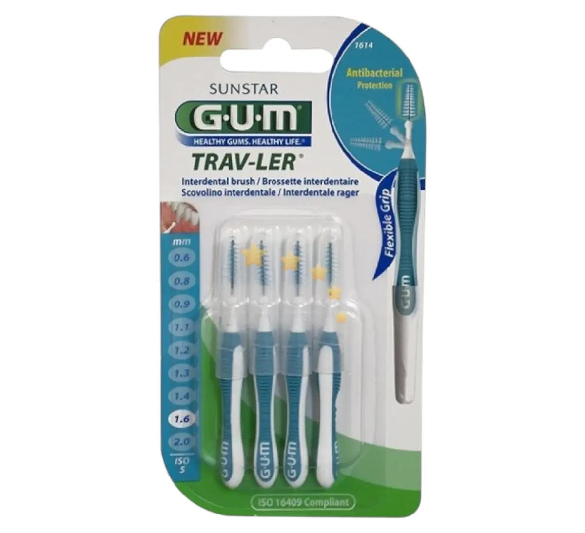 ESCOVA  INTERDENTAL GUM PROXABRUSH 1.6MM 4 UNIDADES