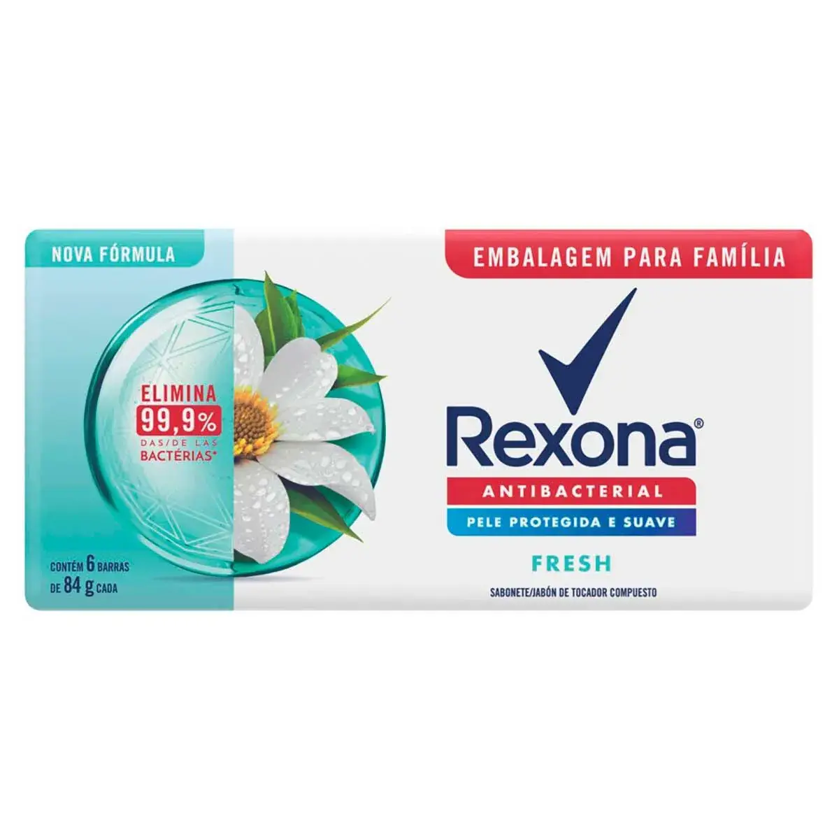 SABONETE REXONA ANTIBACTERIANO FRESH 6 UNIDADES 84GR