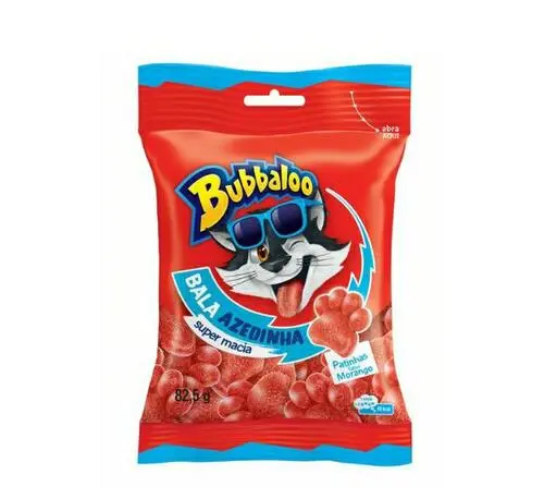 BALA BUBBALOO MORANGO AZEDINHA 82,5GR