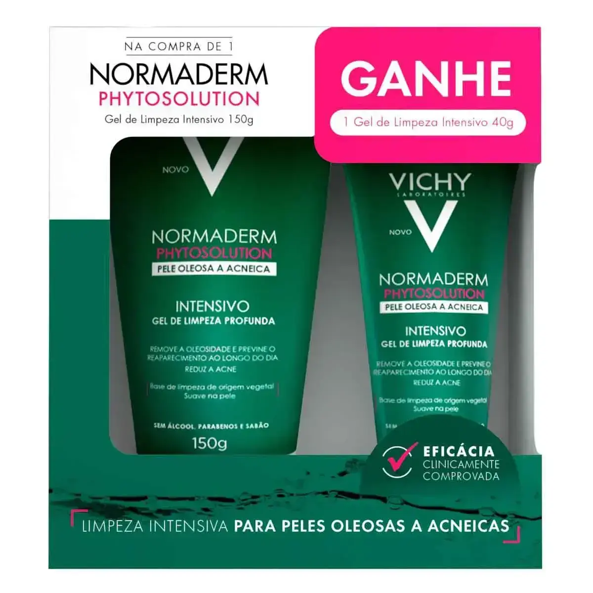 KIT NORMADERM PHYTOSOLUTION VICHY GEL LIMPEZA 150GR + 40GR