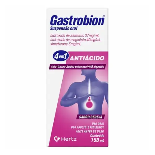 GASTROBION CEREJA 150ML HIDROXIDO DE ALUMINIO + HIDROXIDO DE MAGNESIO + SIMETICONA