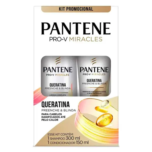 KIT PANTENE QUERATINA SHAMPOO 300ML + CONDICIONADOR 150ML