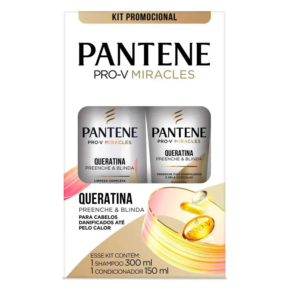 KIT PANTENE QUERATINA SHAMPOO 300ML + CONDICIONADOR 150ML