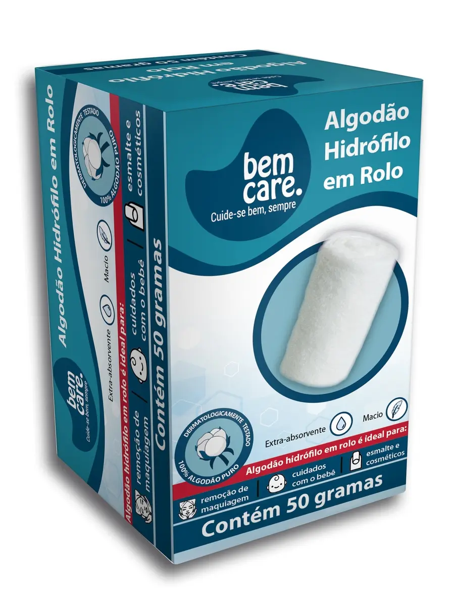 ALGODAO BEM CARE HIDROFILO ROLO 50GR