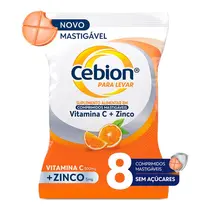 CEBION 500MG+5MG 8 COMPRIMIDOS MASTIGAVEIS SABOR LARANJA