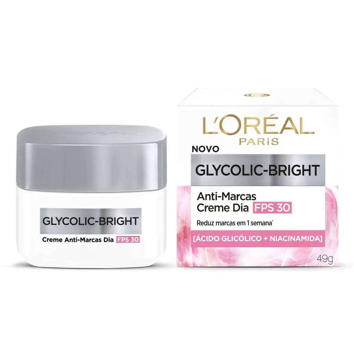 CREME FACIAL LOREAL GLYCOLIC BRIGHT DIA FPS30 49GR