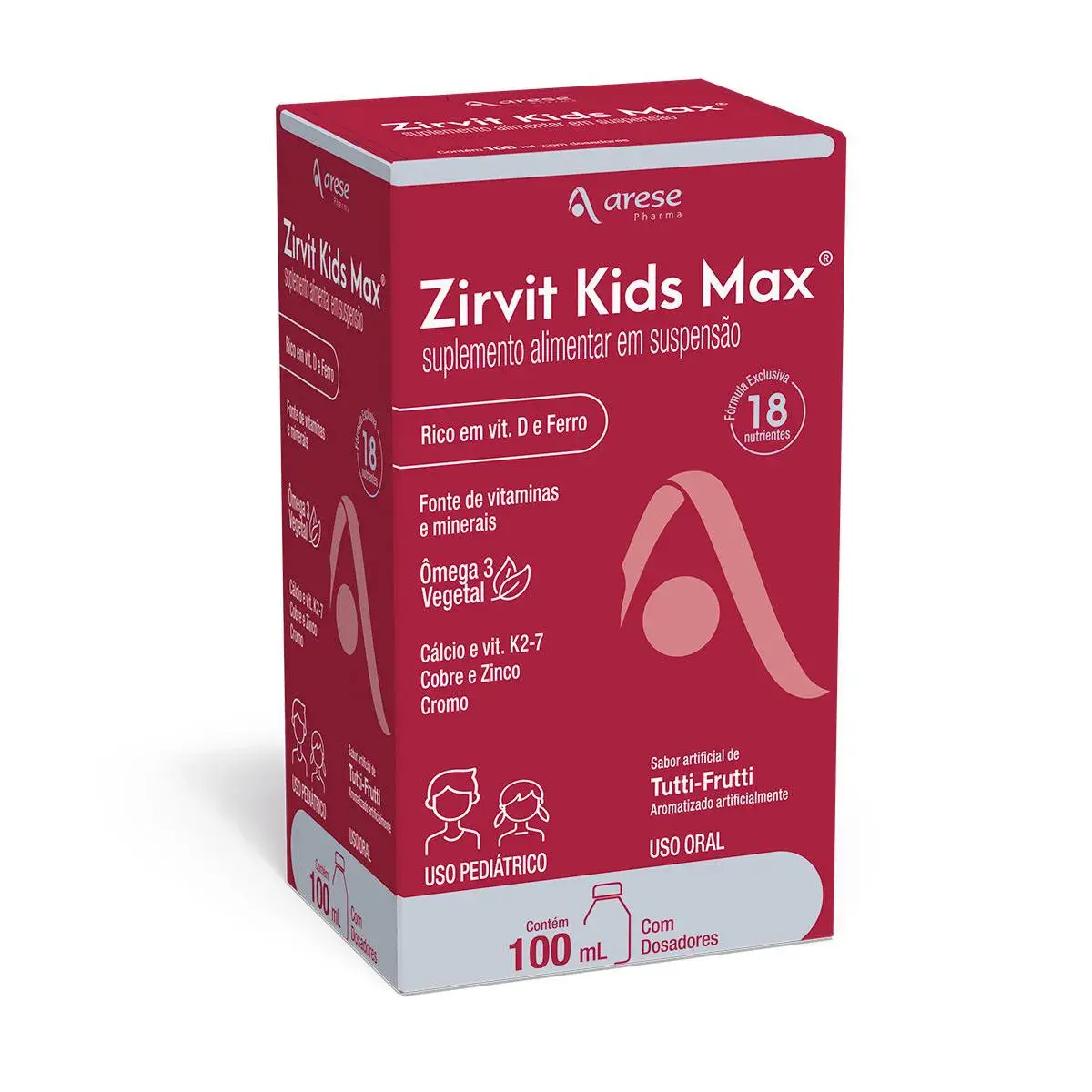 ZIRVIT KIDS MAX 100ML SABOR TUTTI FRUTTI