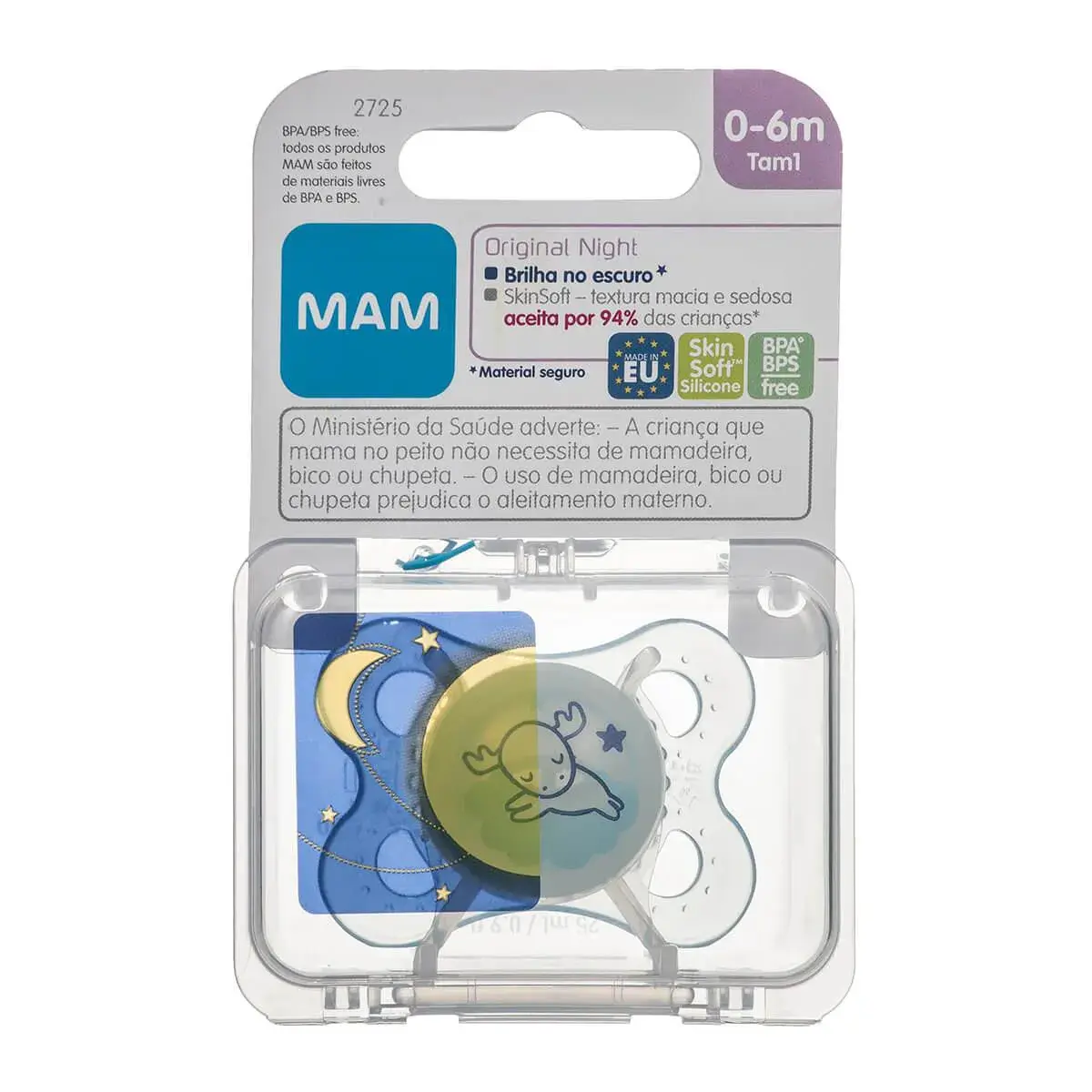 CHUPETA MAM NIGHT AZUL 0 A 6 MESES