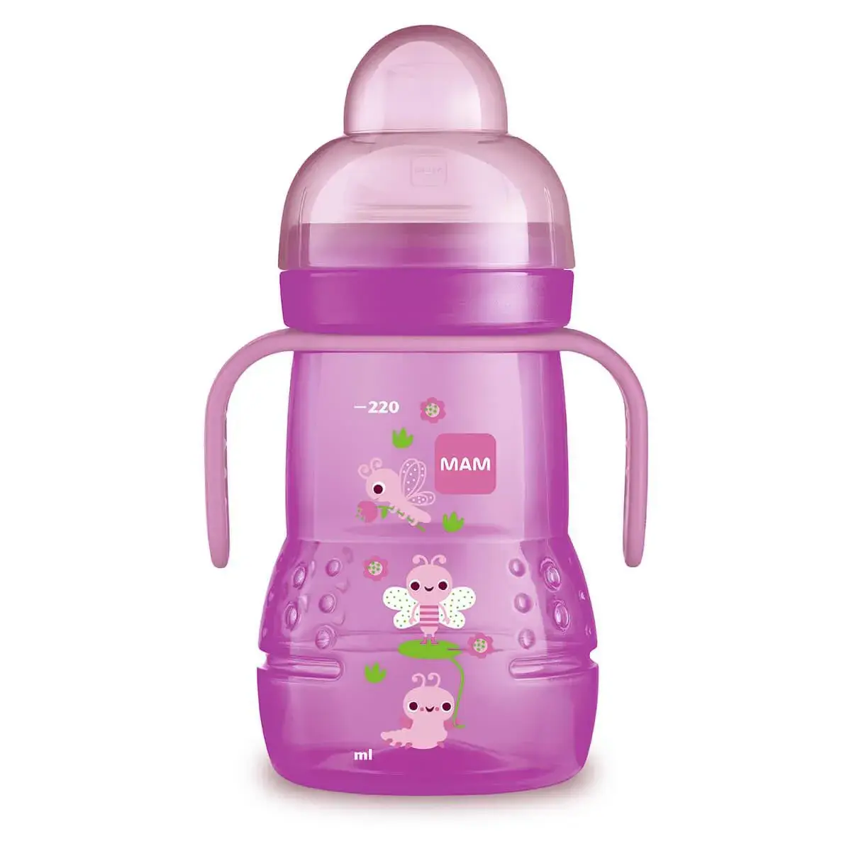 COPO MAM TRAINER NIGHT ROSA 220ML MAIOR DE 4 MESES
