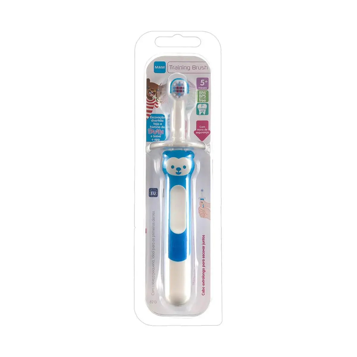 ESCOVA DENTAL MAM TRAINING BRUSH AZUL MAIS DE 5 MESES