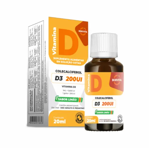 BEM VITA VITAMINA D3 200UI GOTAS 20ML LIMAO COLECALCIFEROL