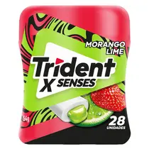 CHICLETE TRIDENT POTE X SENSES MORANGO LIME 28 UNIDADES