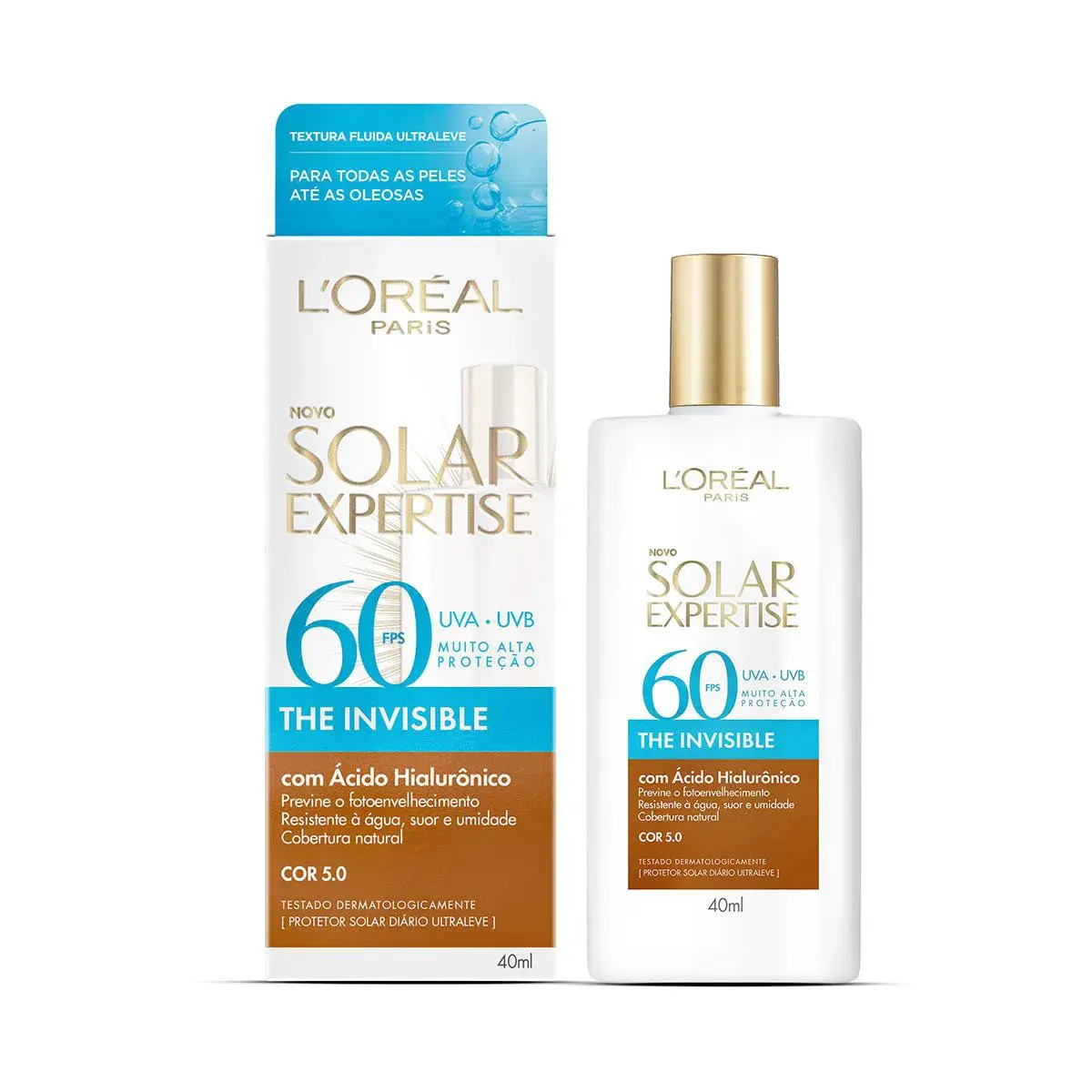 PROTETOR SOLAR LOREAL THE INVISIBLE COR 5.0 FPS60 40ML