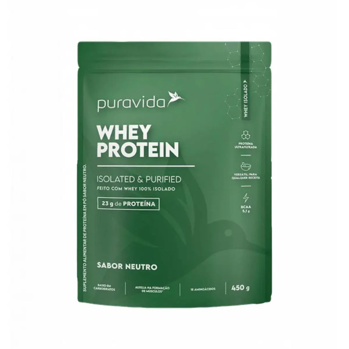 WHEY ISOLADO PURA VIDA NEUTRO 450GR