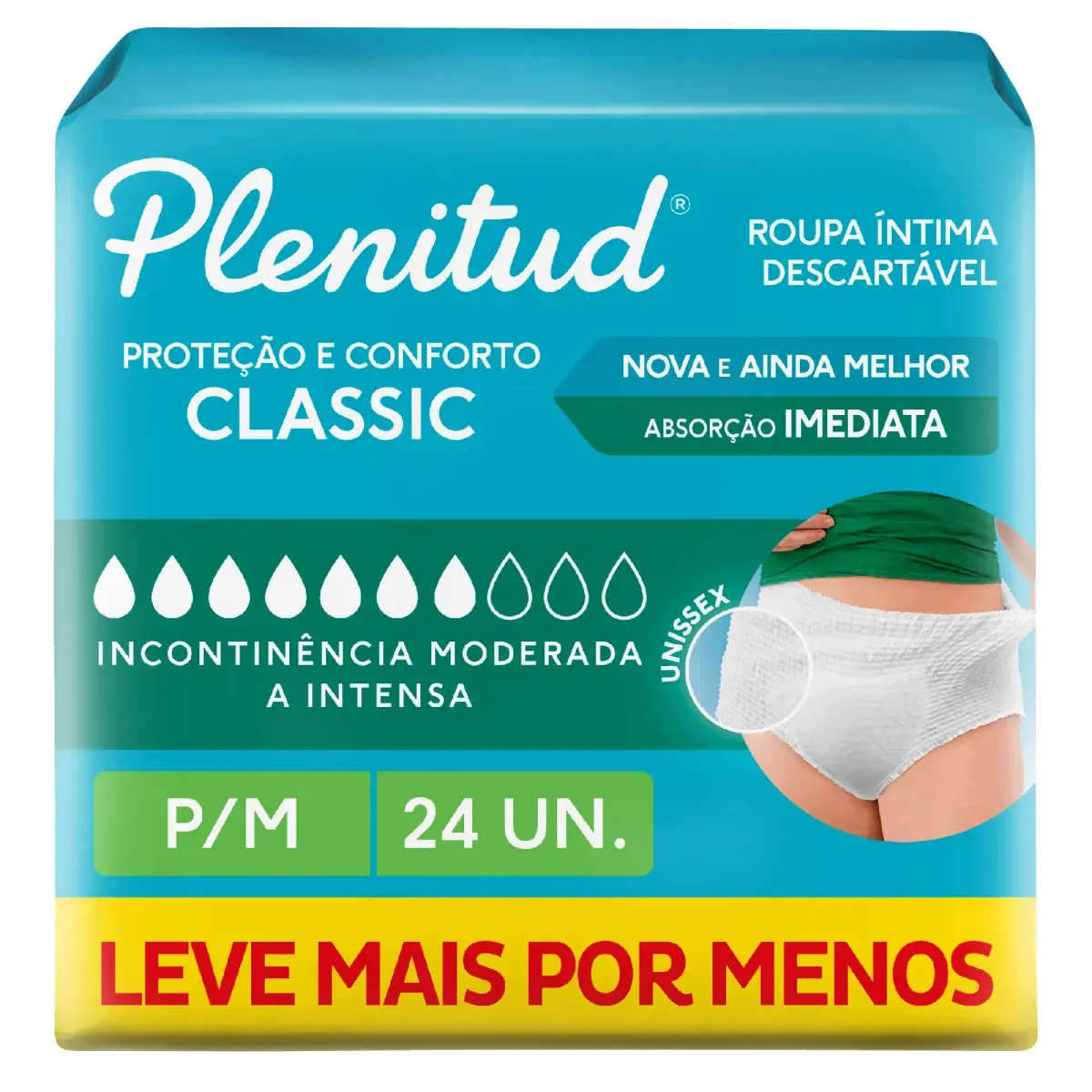 ROUPA INTIMA PLENITUD CLASSIC INTENSA P/M 24 UNIDADES