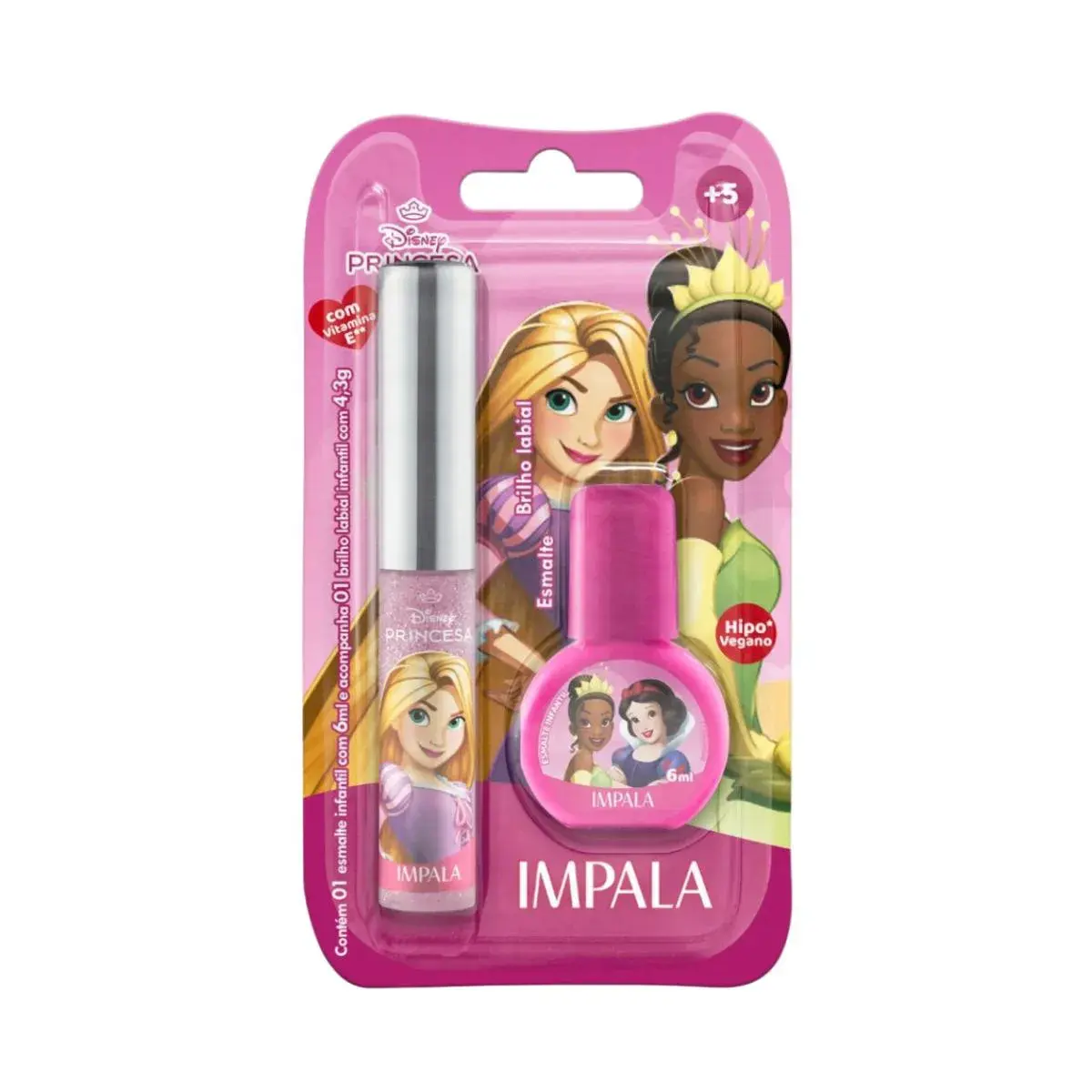 KIT IMPALA BRILHO LABIAL + ESMALTE PRINCESAS