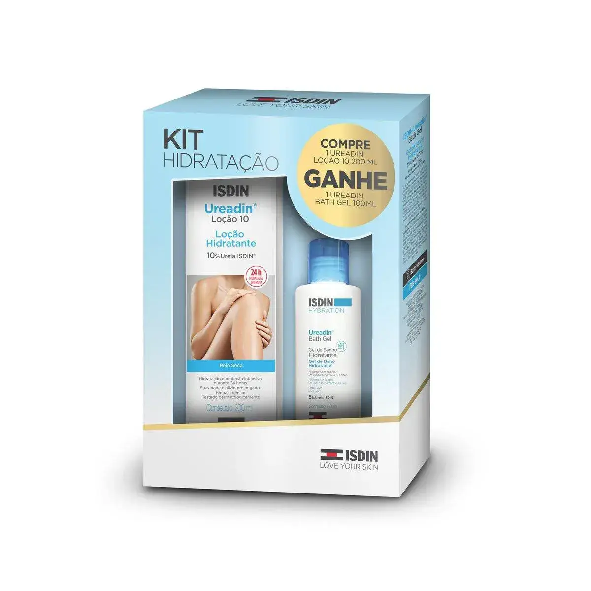 KIT HIDRATANTE UREADIN ISDIN RX 10 400ML + GEL DE BANHO 100ML